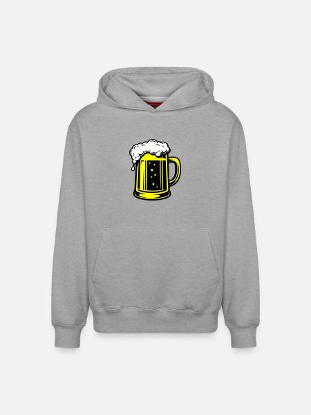 Beer Mug Symbol Beer - Relaxed Unisex Organic Hoodie – by SPREAD - heather grey