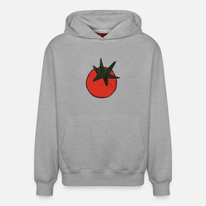 tomate tomate - Sweat à capuche unisexe décontracté en coton biologique – de SPREAD - gris chiné