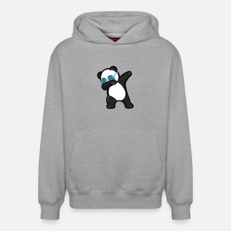 Dabbing Panda Pandabär - Sweat à capuche unisexe décontracté en coton biologique – de SPREAD - gris chiné