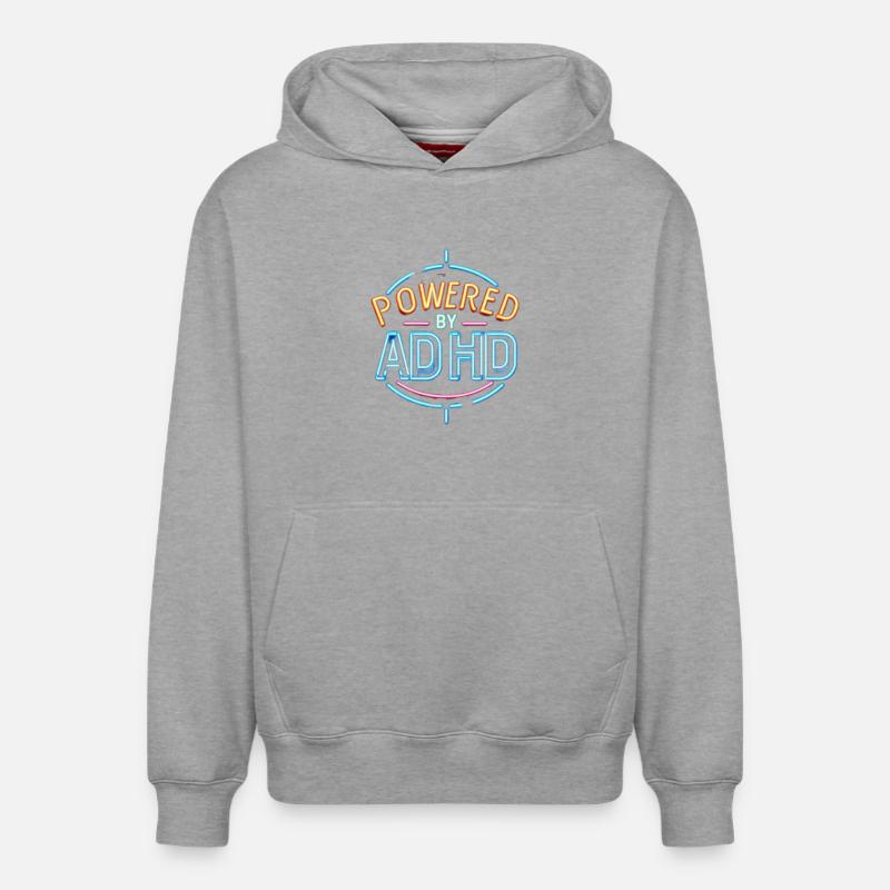 TDAH - Sweat à capuche unisexe décontracté en coton biologique – de SPREAD - gris chiné