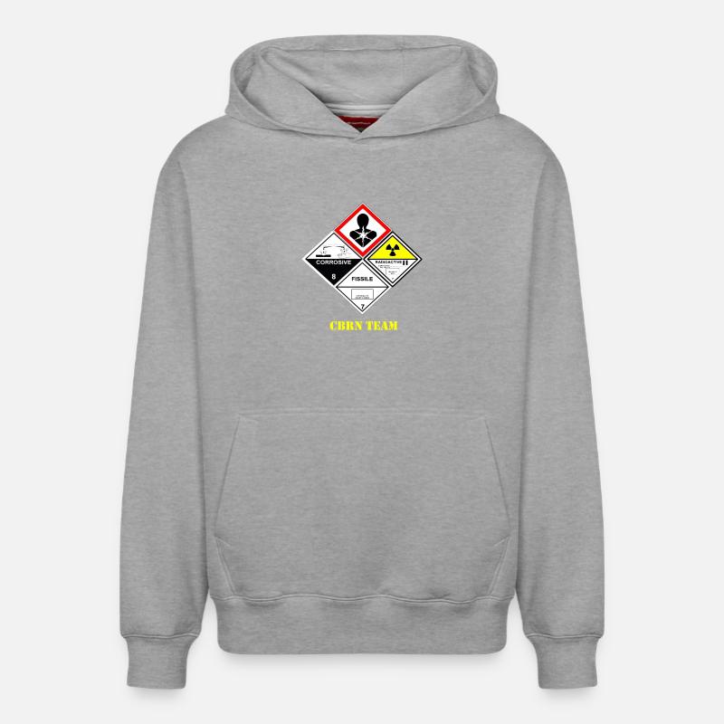 Symboles de danger d’équipe CBRN - Sweat à capuche unisexe décontracté en coton biologique – de SPREAD - gris chiné