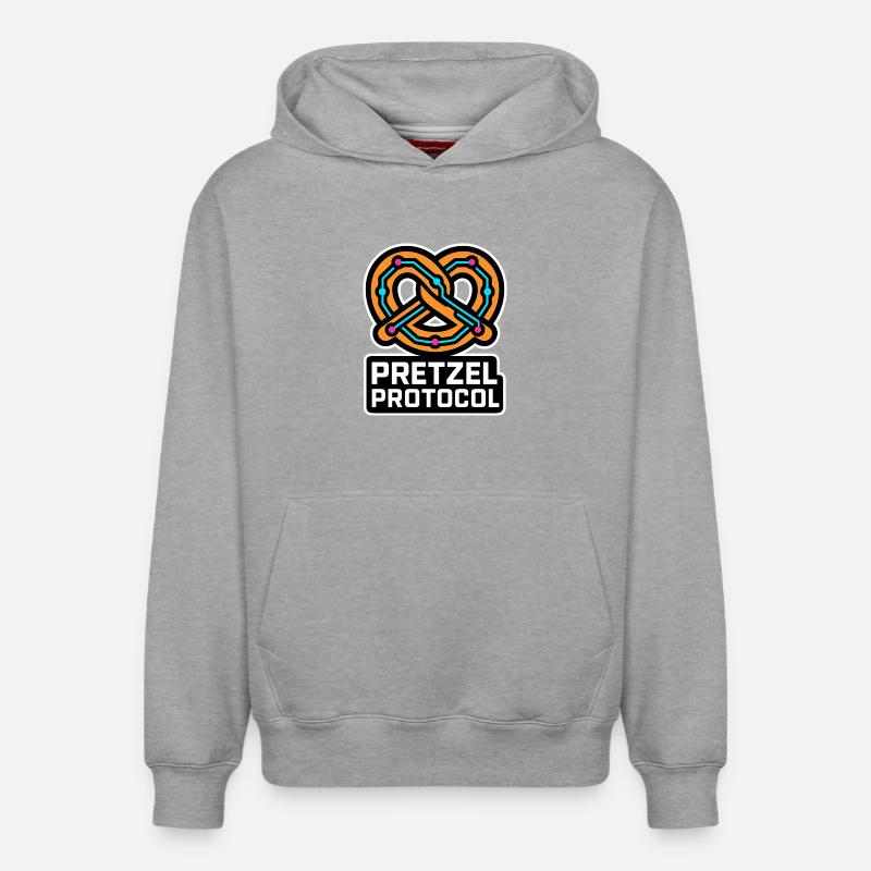 Protocole des bretzels - Sweat à capuche unisexe décontracté en coton biologique – de SPREAD - gris chiné