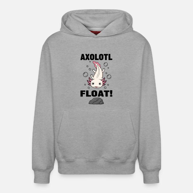 Axolotl Float Salamandre Rose Aquarium - Sweat à capuche unisexe décontracté en coton biologique – de SPREAD - gris chiné