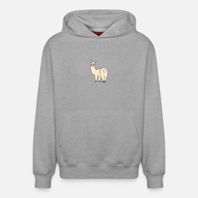 lama - Sweat à capuche unisexe décontracté en coton biologique – de SPREAD - gris chiné