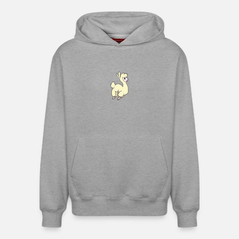 lama - Sweat à capuche unisexe décontracté en coton biologique – de SPREAD - gris chiné