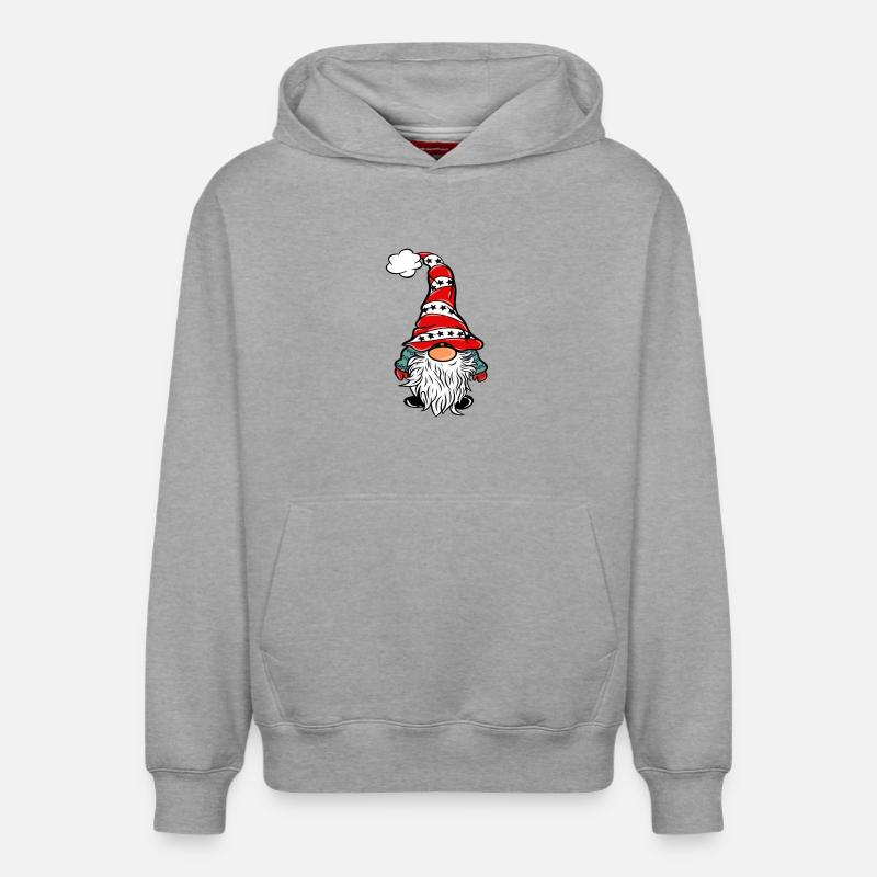 Gnome Gnome de Noël - Sweat à capuche unisexe décontracté en coton biologique – de SPREAD - gris chiné