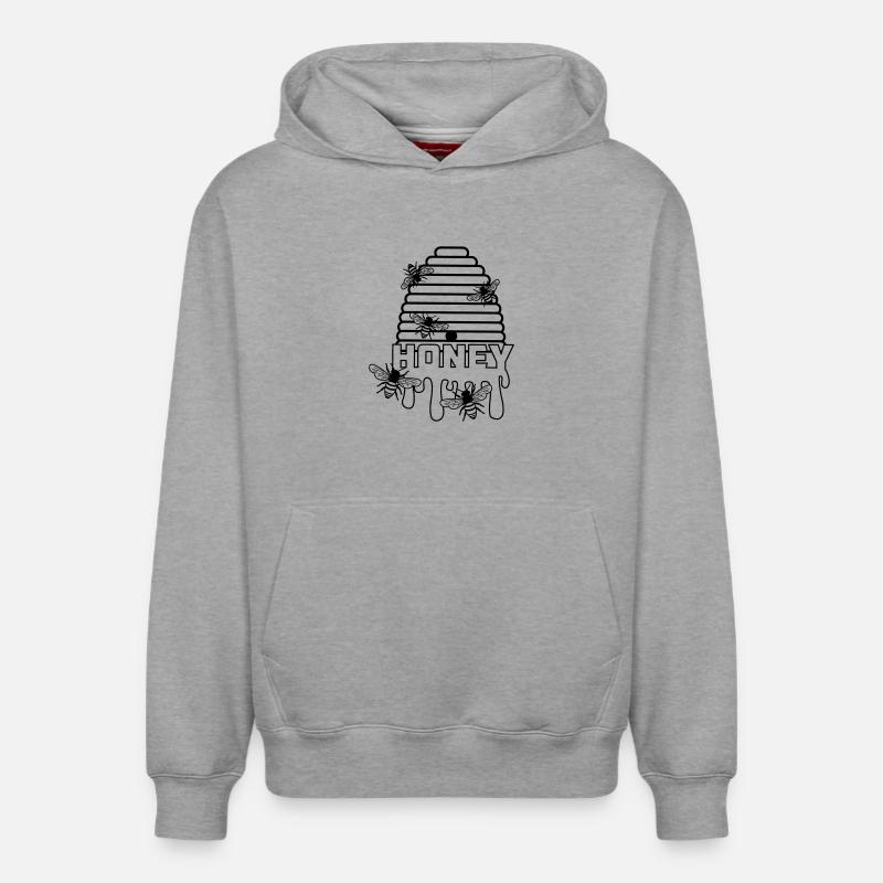 Ruche de miel d’abeille - Sweat à capuche unisexe décontracté en coton biologique – de SPREAD - gris chiné
