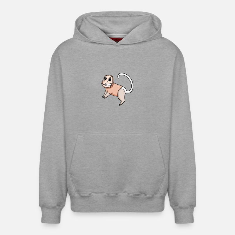 Proboscis Monkey Monkey Monkey - Relaxed Unisex Organic Hoodie – by SPREAD - heather grey
