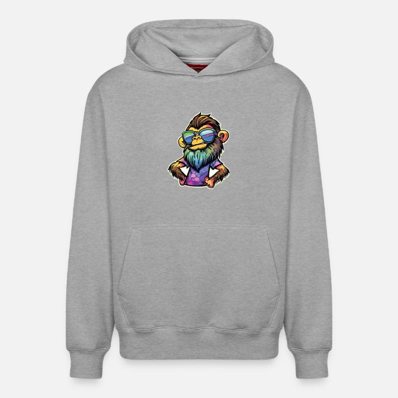 Funky Affe - Relaxed Unisex Organic Hoodie – von SPREAD - Grau meliert