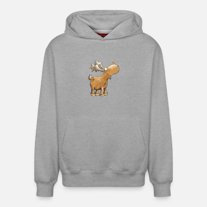 Drôle d’orignal papillon - Sweat à capuche unisexe décontracté en coton biologique – de SPREAD - gris chiné