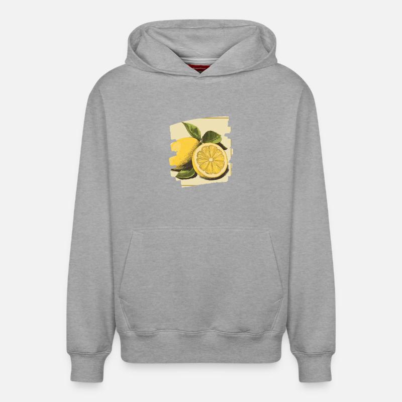 Citron - Sweat à capuche unisexe décontracté en coton biologique – de SPREAD - gris chiné