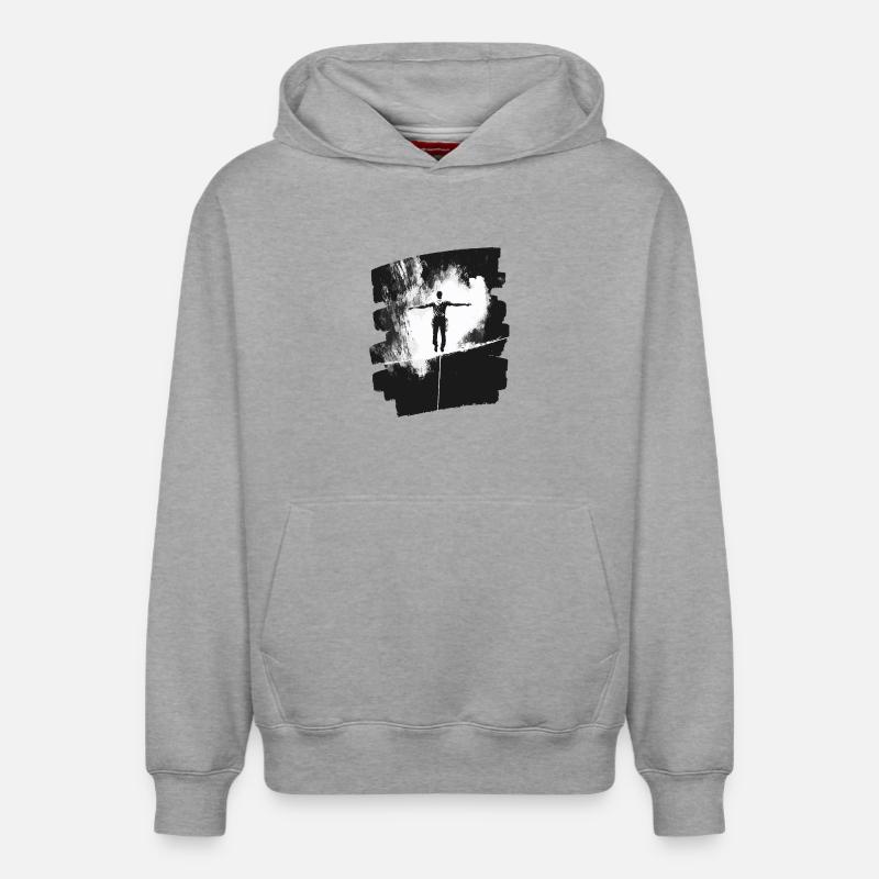 Slackline Slacklining Balance - Sweat à capuche unisexe décontracté en coton biologique – de SPREAD - gris chiné