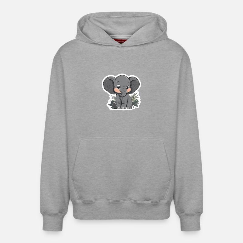 Éléphant - Sweat à capuche unisexe décontracté en coton biologique – de SPREAD - gris chiné