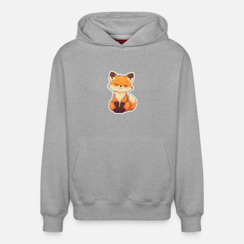 Renard - Sweat à capuche unisexe décontracté en coton biologique – de SPREAD - gris chiné