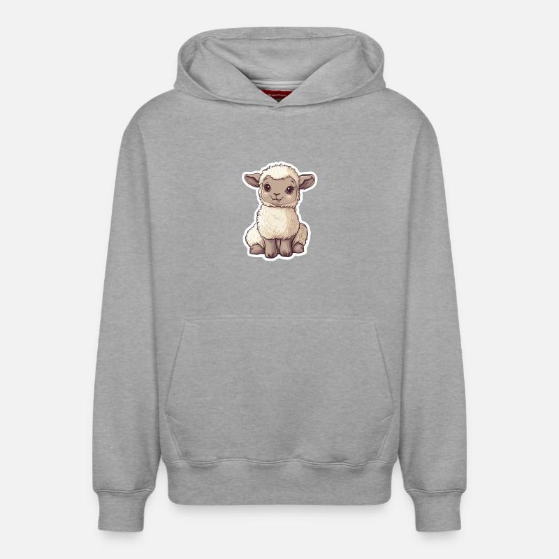 Mouton - Sweat à capuche unisexe décontracté en coton biologique – de SPREAD - gris chiné