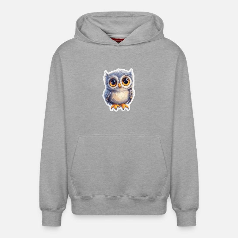 Hibou - Sweat à capuche unisexe décontracté en coton biologique – de SPREAD - gris chiné