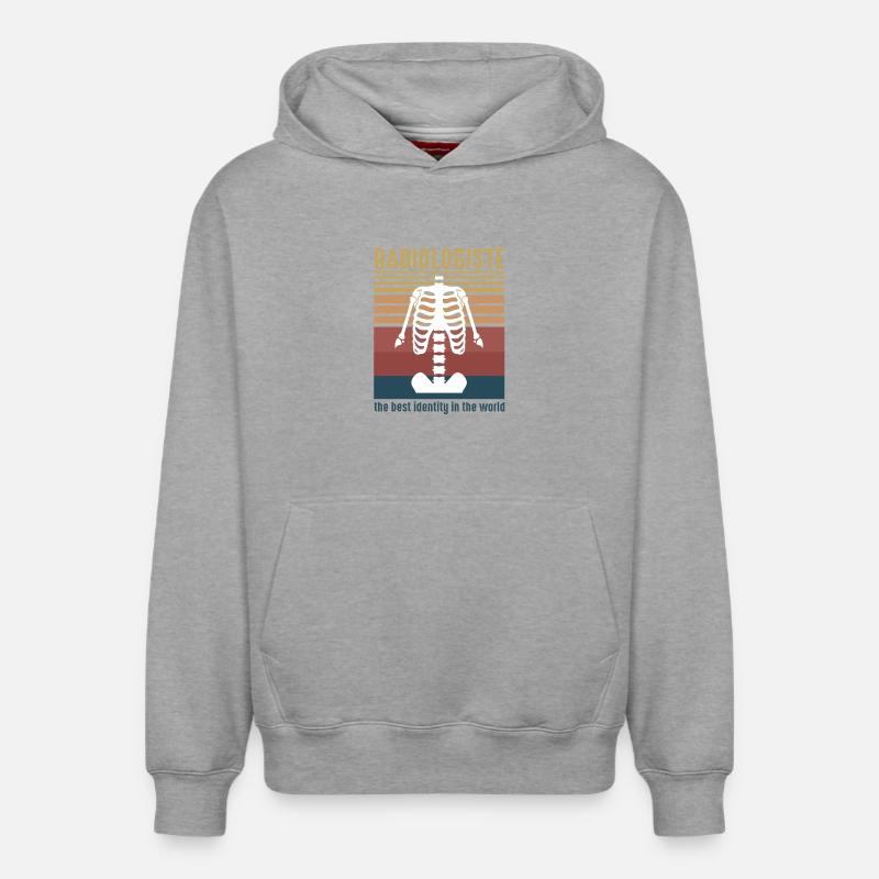 Radiologue Anatomie Skeleton Retro - Sweat à capuche unisexe décontracté en coton biologique – de SPREAD - gris chiné