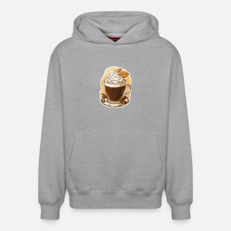 Café - Sweat à capuche unisexe décontracté en coton biologique – de SPREAD - gris chiné