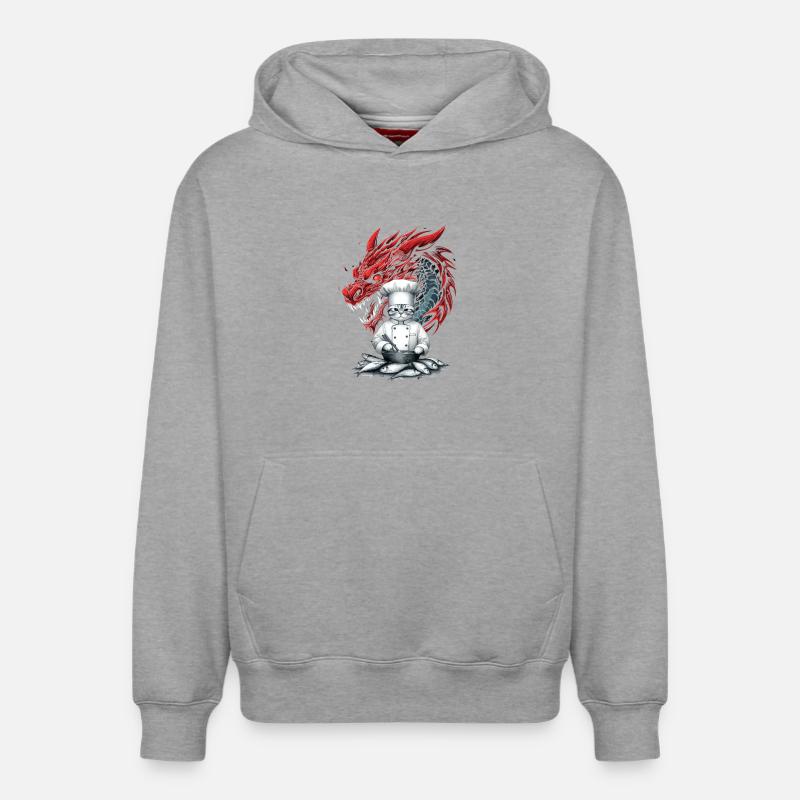 Chef pour chats d’Asie - Sweat à capuche unisexe décontracté en coton biologique – de SPREAD - gris chiné