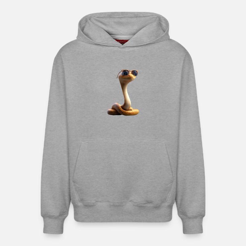 Schlange Python Kobra Klapperschlange Schlangen - Relaxed Unisex Organic Hoodie – von SPREAD - Grau meliert