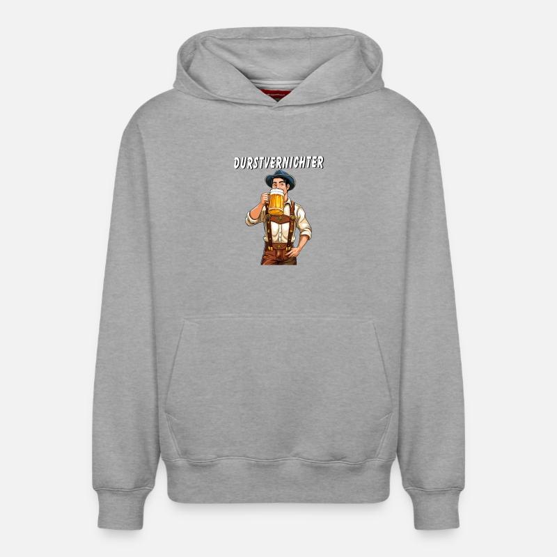 MANN Bier - Relaxed Unisex Organic Hoodie – von SPREAD - Grau meliert