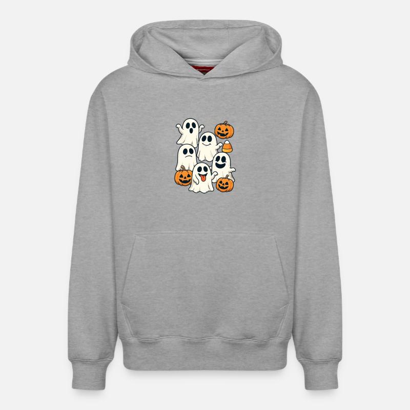 Halloween Ghosts & Ghosts Outfit Ghosts - Sweat à capuche unisexe décontracté en coton biologique – de SPREAD - gris chiné