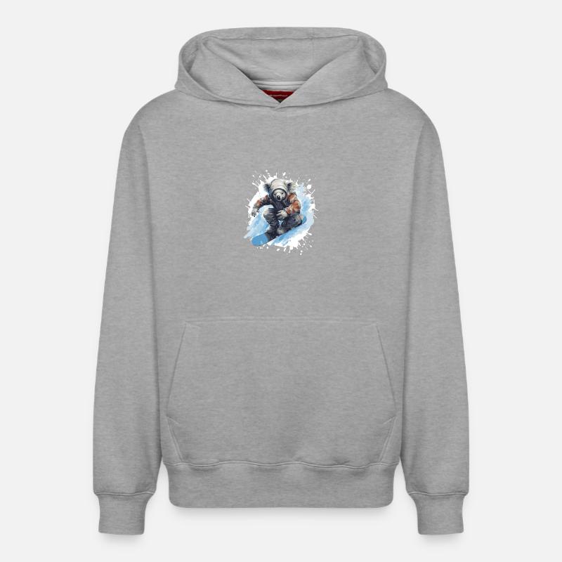 Koala Snowboard - Sweat à capuche unisexe décontracté en coton biologique – de SPREAD - gris chiné