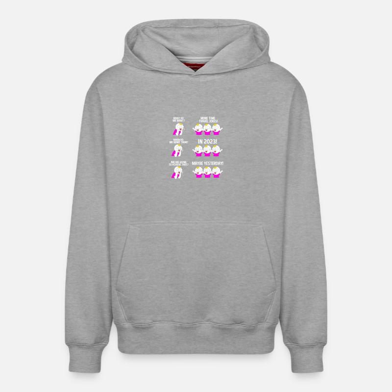 Voyage dans le temps - Sweat à capuche unisexe décontracté en coton biologique – de SPREAD - gris chiné