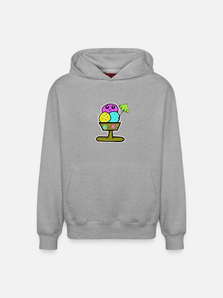Bunter Eisbecher Eiscreme Eiskreme Eis - Relaxed Unisex Organic Hoodie – by SPREAD - heather grey