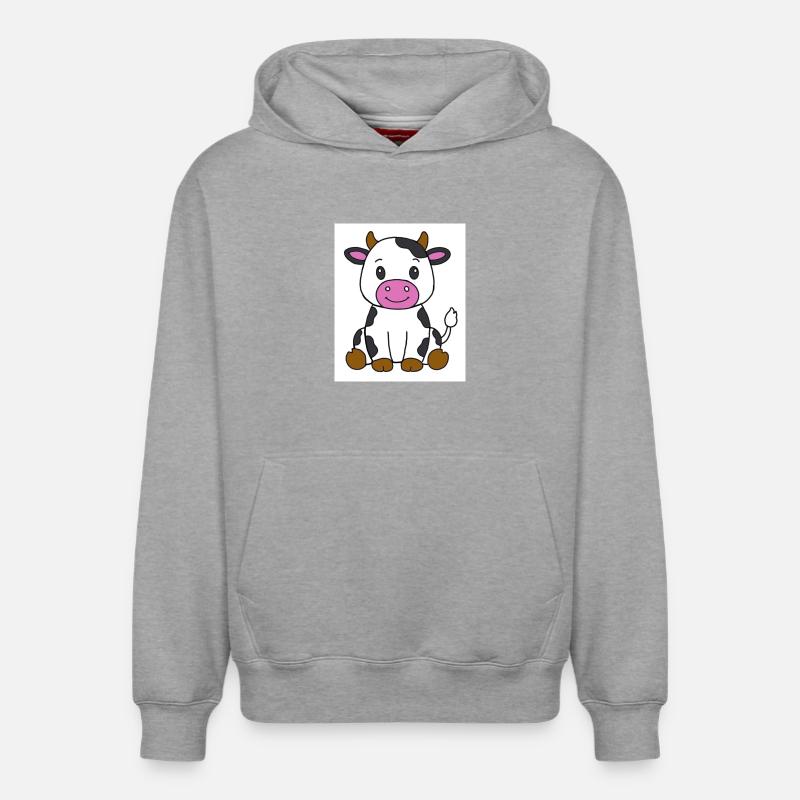 Vache - Sweat à capuche unisexe décontracté en coton biologique – de SPREAD - gris chiné