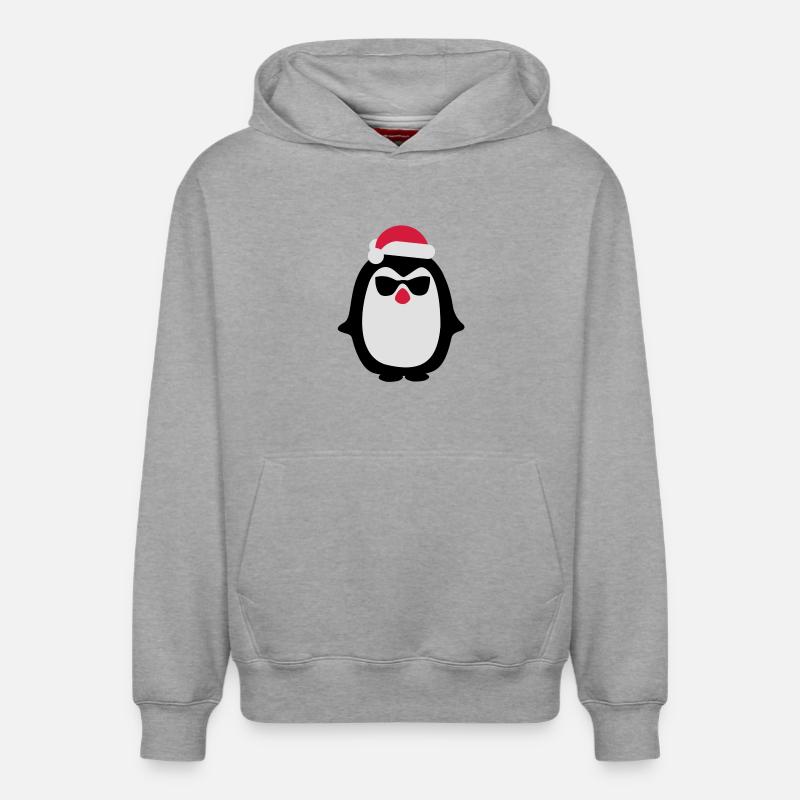 King Penguin - Sweat à capuche unisexe décontracté en coton biologique – de SPREAD - gris chiné