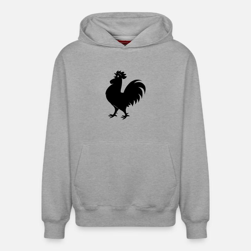 Figure d’ombre de coq - Sweat à capuche unisexe décontracté en coton biologique – de SPREAD - gris chiné