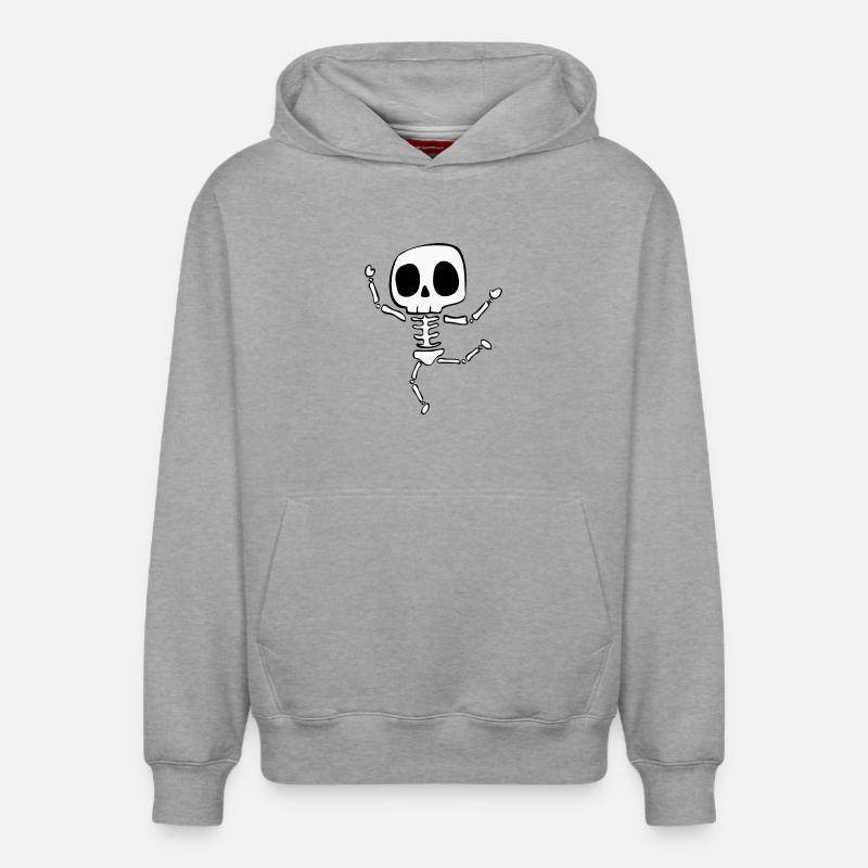 Squelette - Sweat à capuche unisexe décontracté en coton biologique – de SPREAD - gris chiné