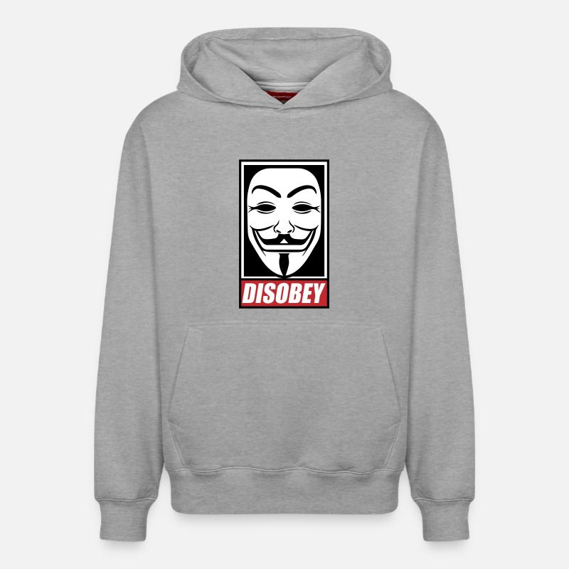 Désobéir Couleurs modifiables - Sweat à capuche unisexe décontracté en coton biologique – de SPREAD - gris chiné
