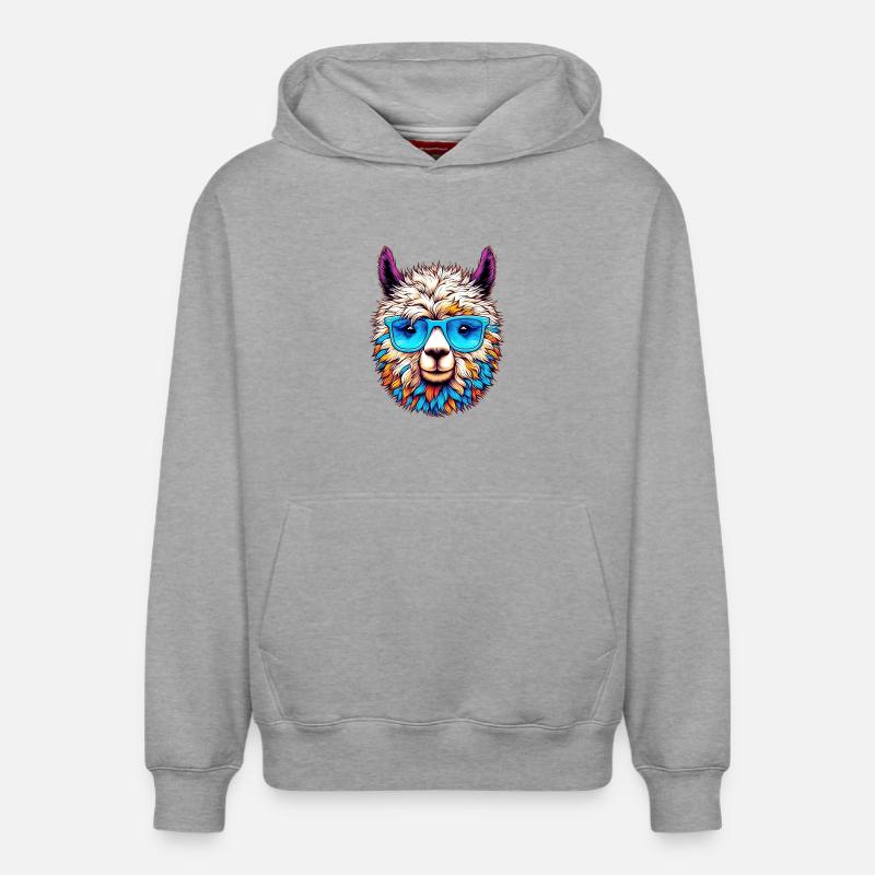 Alpaga - Sweat à capuche unisexe décontracté en coton biologique – de SPREAD - gris chiné