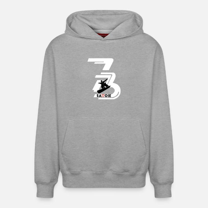 73 Savoie - Sweat à capuche unisexe décontracté en coton biologique – de SPREAD - gris chiné