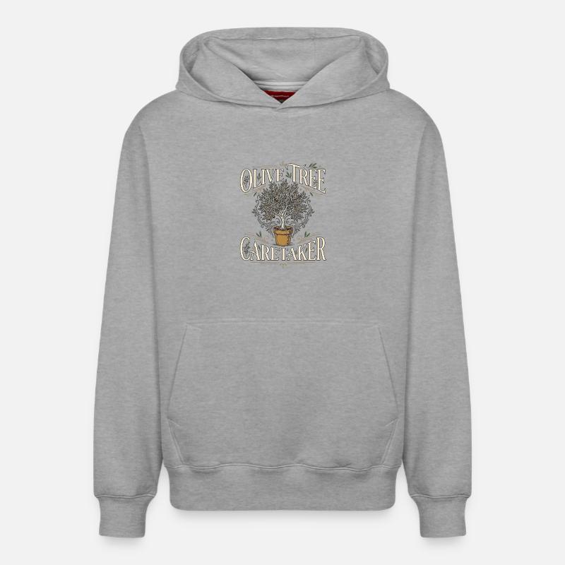 Olive Tree - Sweat à capuche unisexe décontracté en coton biologique – de SPREAD - gris chiné