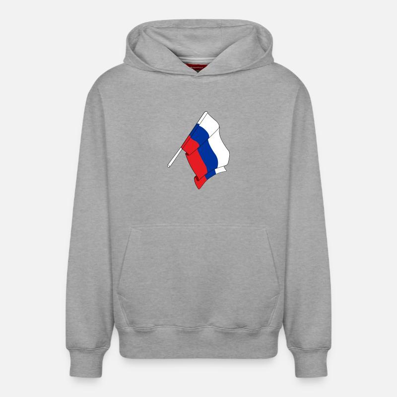 Drapeau Russie - Sweat à capuche unisexe décontracté en coton biologique – de SPREAD - gris chiné
