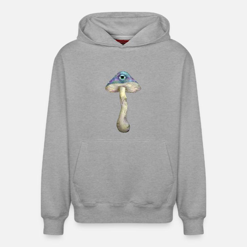 Champignon arc-en-ciel borgne - Sweat à capuche unisexe décontracté en coton biologique – de SPREAD - gris chiné