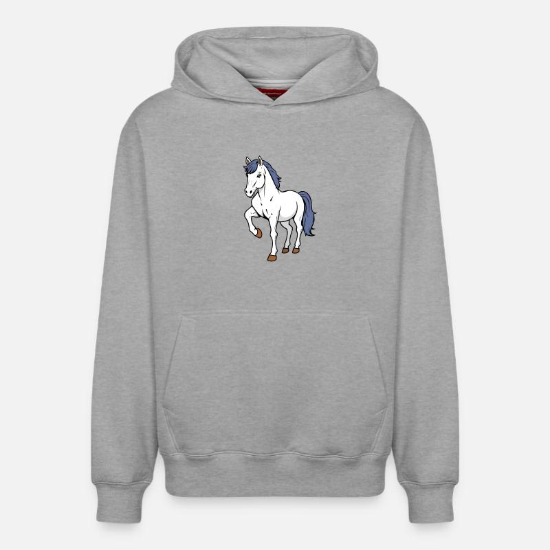 Cheval - Sweat à capuche unisexe décontracté en coton biologique – de SPREAD - gris chiné
