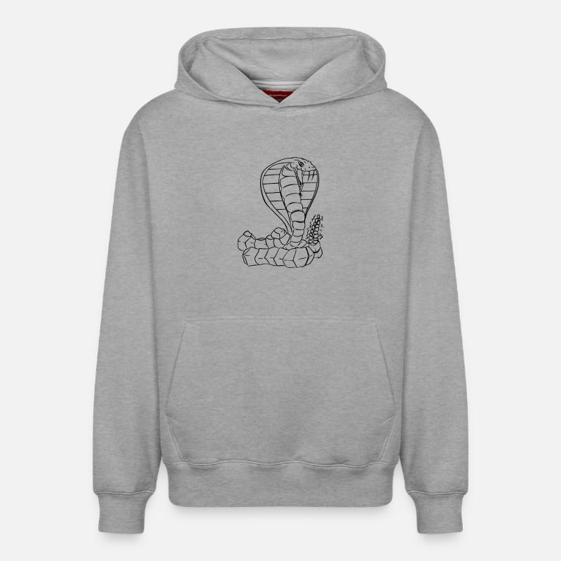Cobra Vector - Relaxed Unisex Organic Hoodie – von SPREAD - Grau meliert