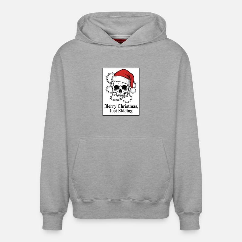 Crâne de Noël - Sweat à capuche unisexe décontracté en coton biologique – de SPREAD - gris chiné