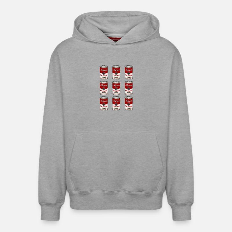 Feijoada Pork Can Pattern - Relaxed Unisex Organic Hoodie – by SPREAD - heather grey