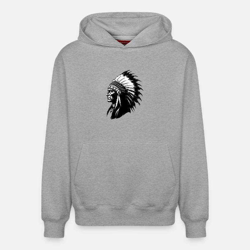 Chef indien - Sweat à capuche unisexe décontracté en coton biologique – de SPREAD - gris chiné