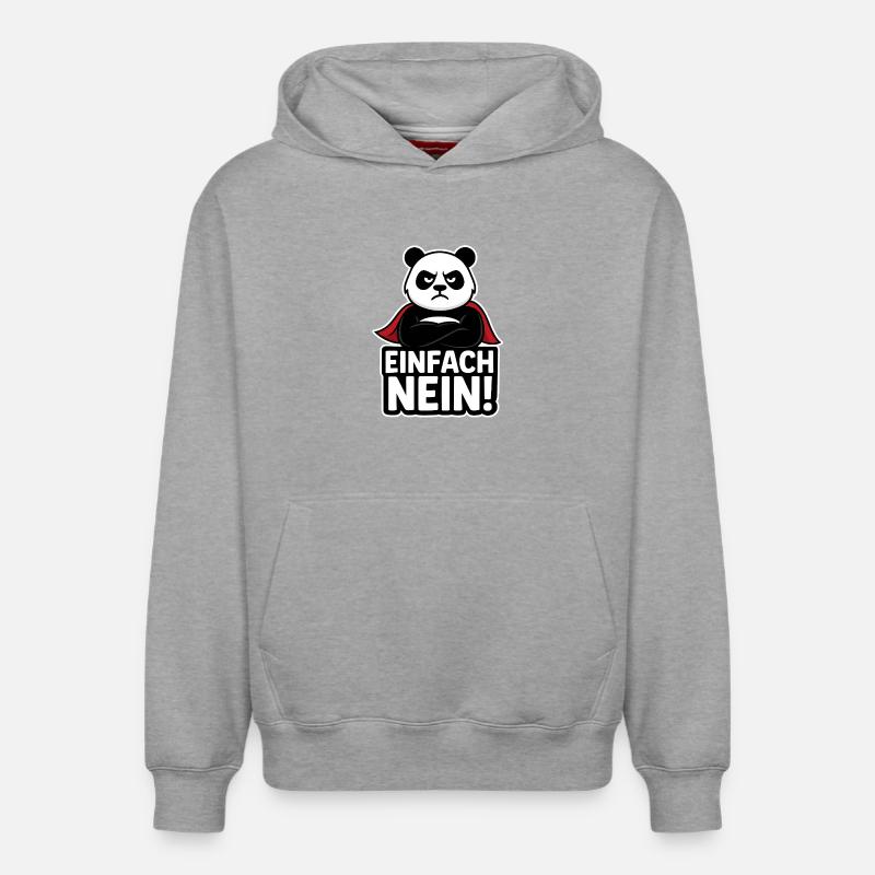 Panda Superhero : Tout simplement non - Sweat à capuche unisexe décontracté en coton biologique – de SPREAD - gris chiné