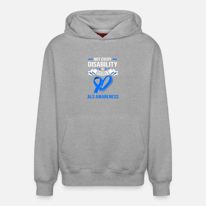 Maladie nerveuse SLA - Sweat à capuche unisexe décontracté en coton biologique – de SPREAD - gris chiné