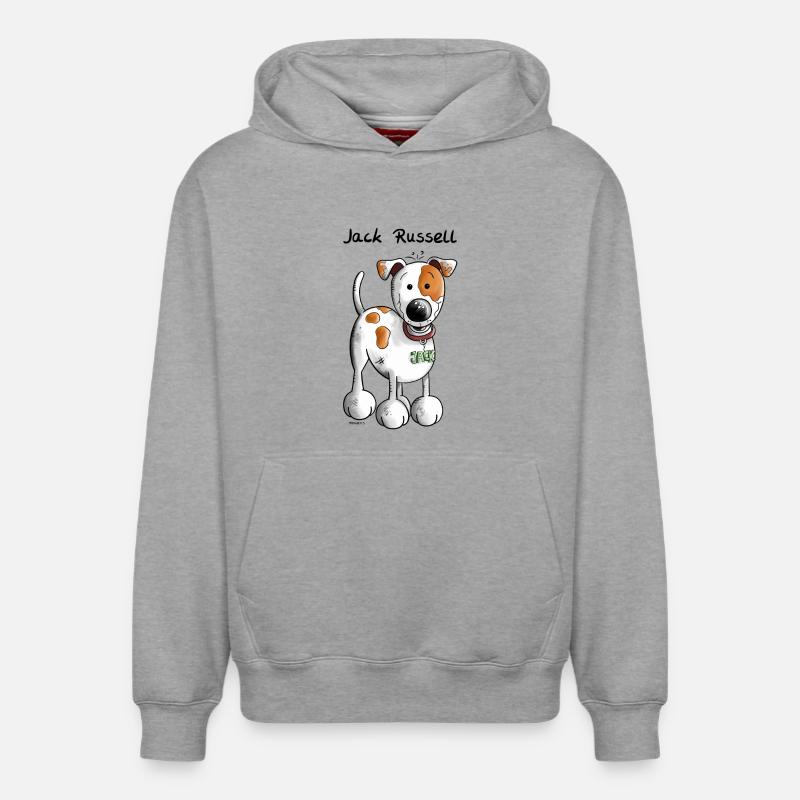 Jack Russell Terrier - Sweat à capuche unisexe décontracté en coton biologique – de SPREAD - gris chiné