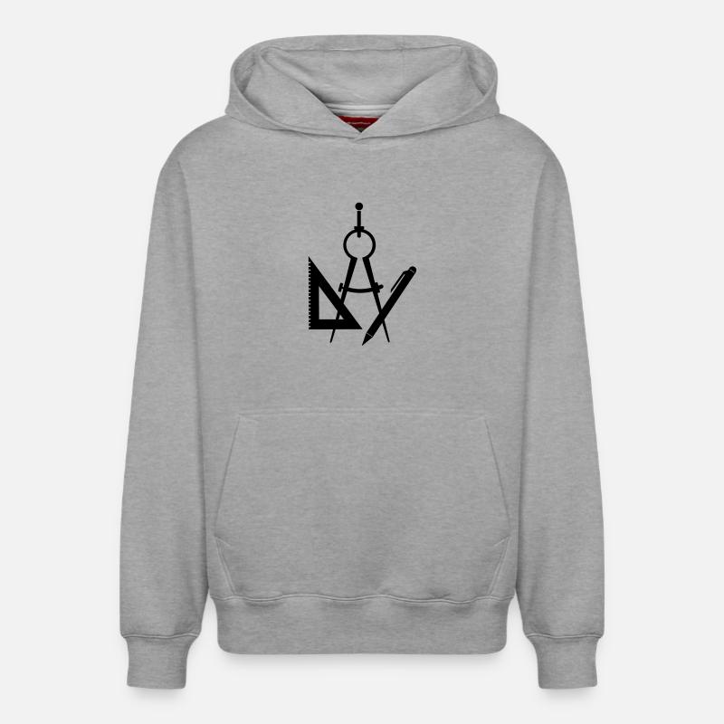Logo de passeur d’architecte d’outils - Sweat à capuche unisexe décontracté en coton biologique – de SPREAD - gris chiné