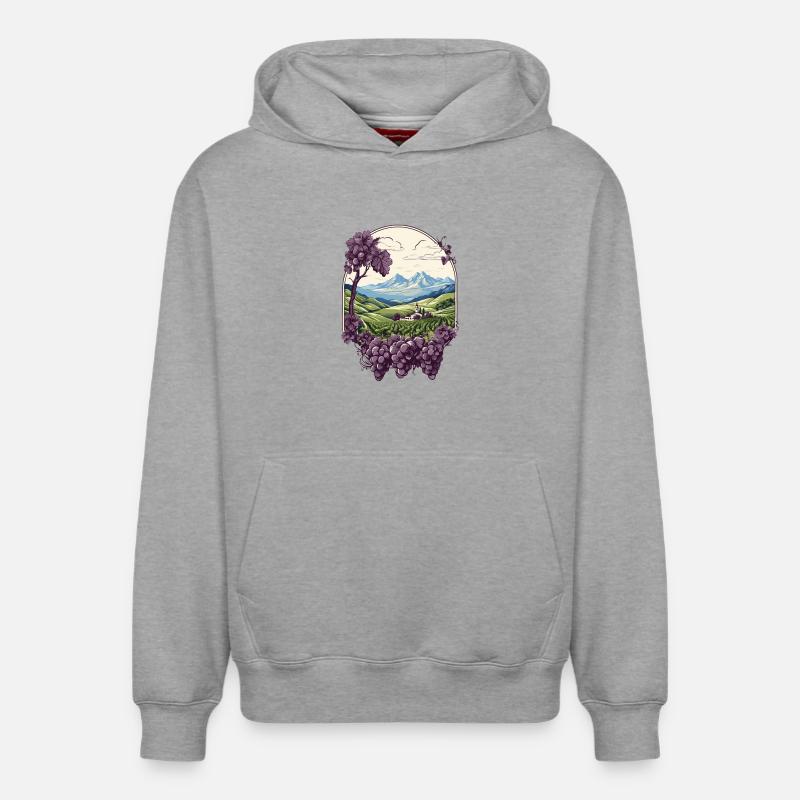 Vignoble - Sweat à capuche unisexe décontracté en coton biologique – de SPREAD - gris chiné