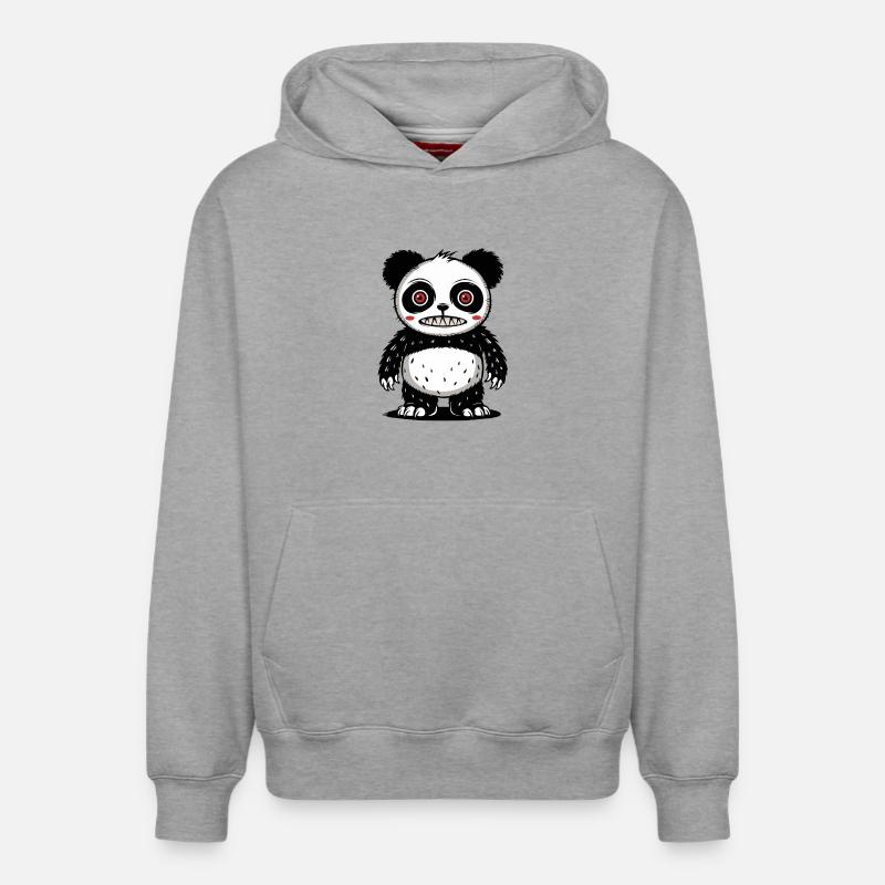 Panda Ours - Sweat à capuche unisexe décontracté en coton biologique – de SPREAD - gris chiné